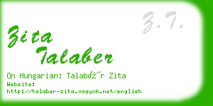 zita talaber business card